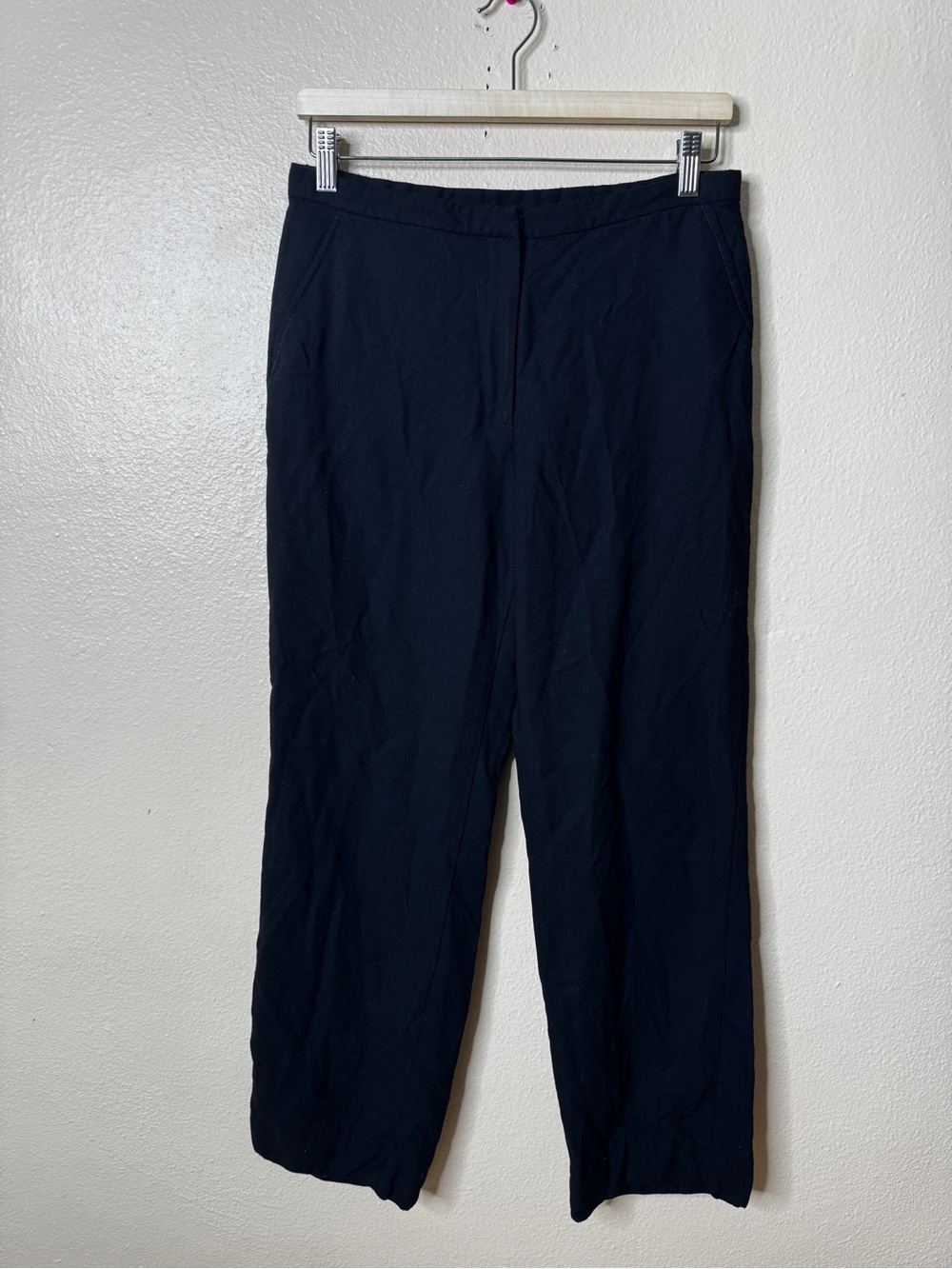 Eileen Fisher Womens Small Black Lightweight Wool Blend Dress Pants Workwear
